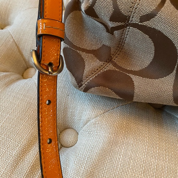 Coach Signature Stripe Pocket Tote In Orange Spice - Picture 16 of 16